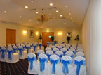 Ivory Chair Cover Blue Organza Sash